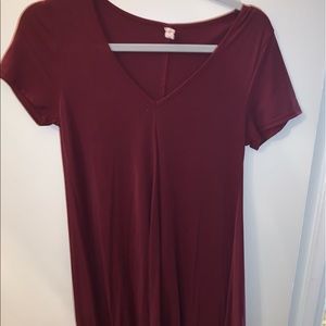 Crimson v-neck dress!